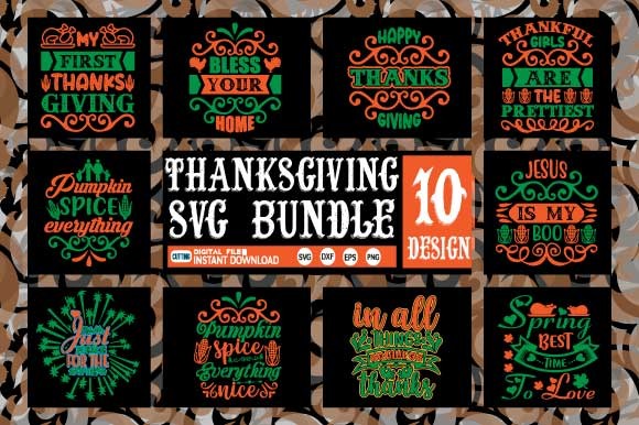Thanksgiving SVG Bundle Graphic by DESIGN SHOP · Creative Fabrica
