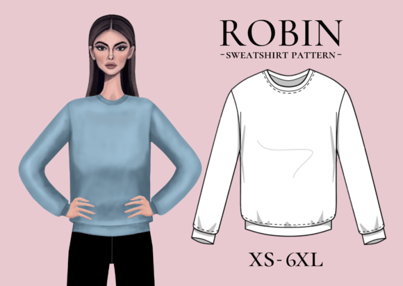 Womens Easy Sweatshirt PDF Oversized
