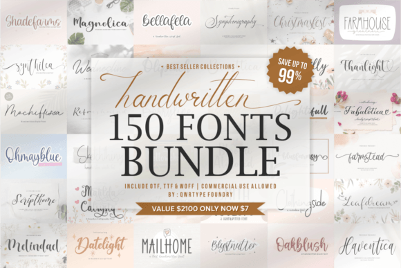 The Handwritten Collections Font Bundle