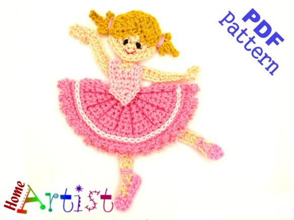Ballerina 2 Crochet Pattern Applique