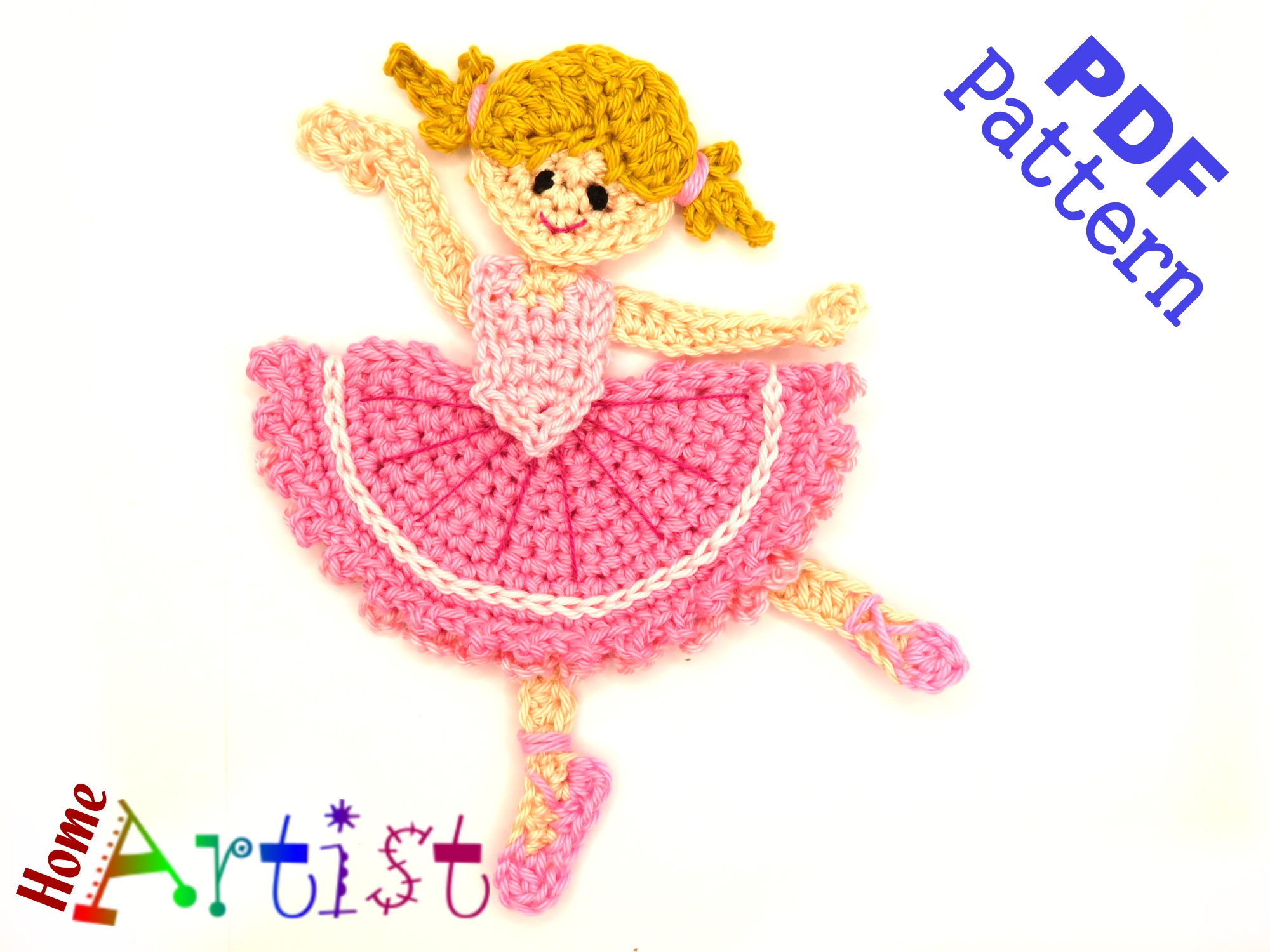 Ballerina 2 Crochet Pattern Applique