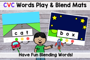 CVC Phonics Play & Blend Mats Graphic by MessyBeautifulFun · Creative ...
