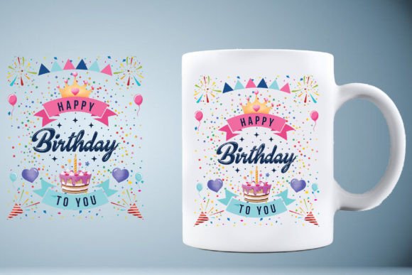 Happy Birthday Mug Design Graphic by Digital Panda  Creative Fabrica