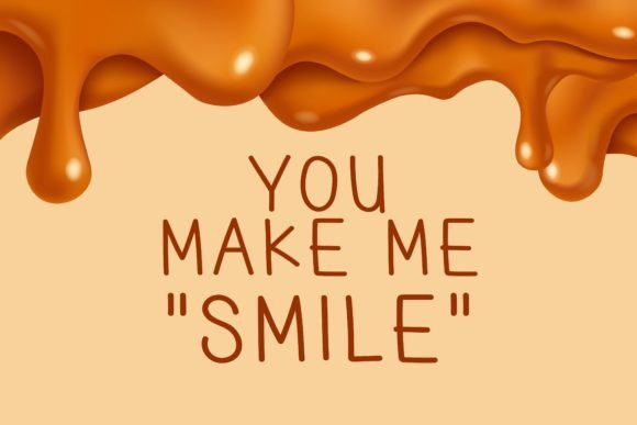 Melted Caramel Font PNG with transparent background - Preview 1