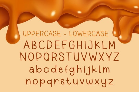 Melted Caramel Font PNG with transparent background - Preview 2