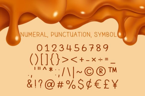 Melted Caramel Font PNG with transparent background - Preview 3