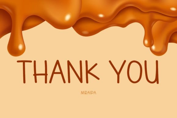 Melted Caramel Font PNG with transparent background - Preview 4