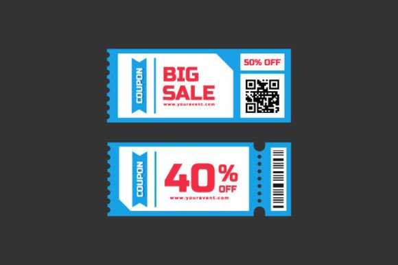 Modern Coupon Template Design Concept