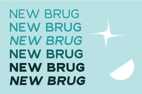 New Brug Font PNG with transparent background - Preview 1