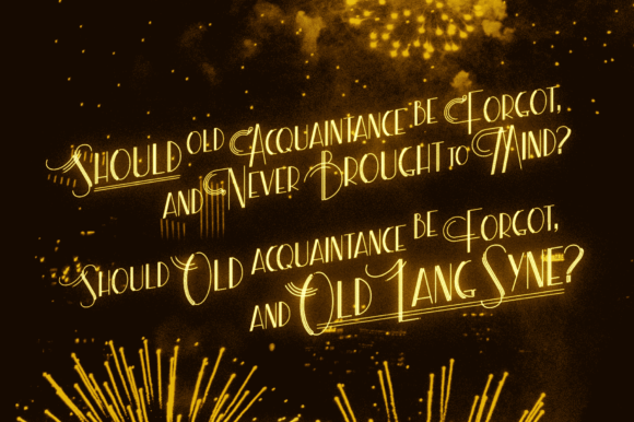 New Year Deco Font PNG with transparent background - Preview 1