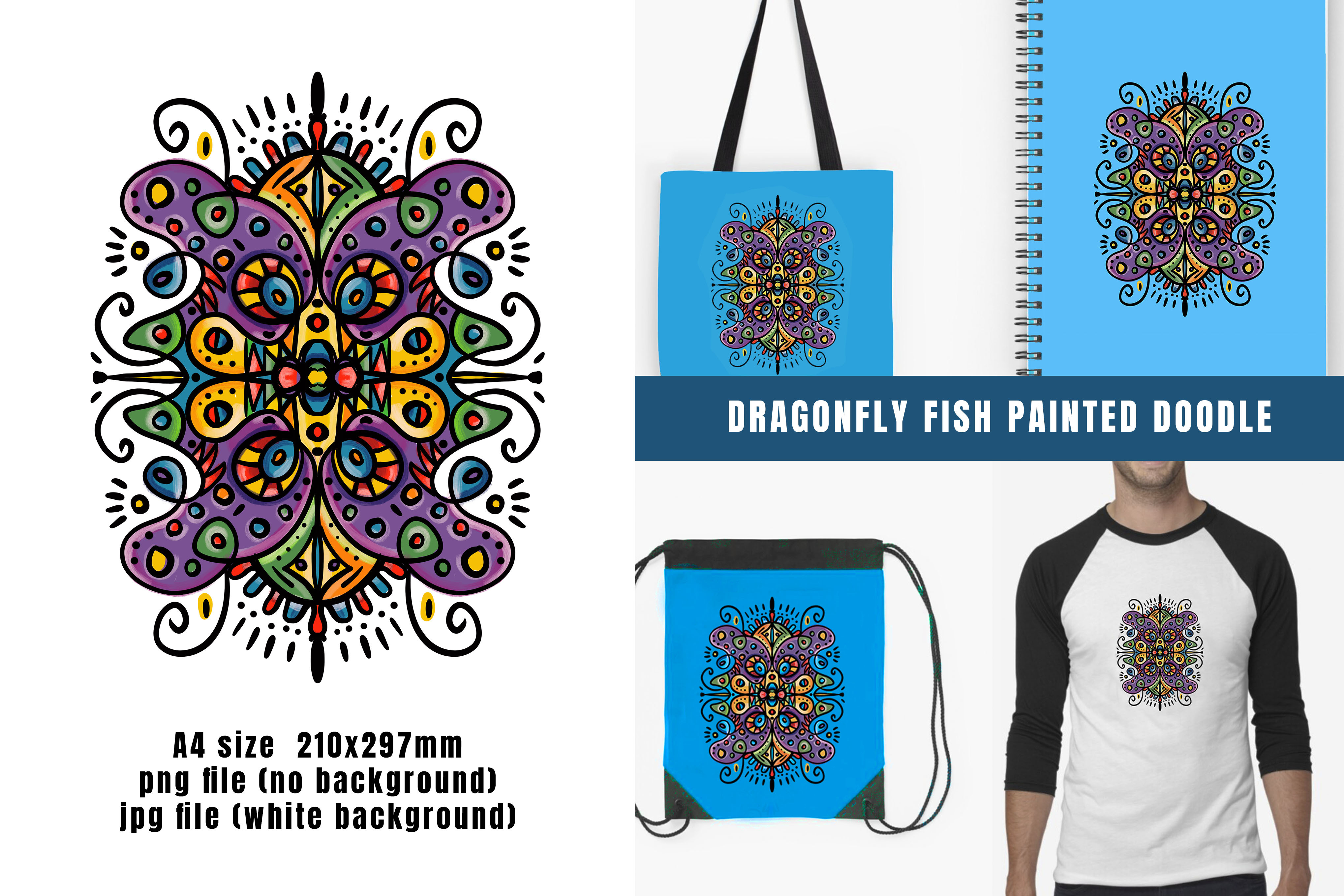 Dragonfly Fish Painted Doodle Graphic by Siren Seventy One · Creative ...