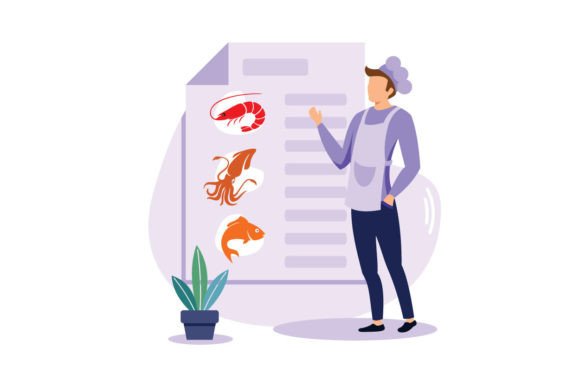 Seafood Menu Illustration Exclusive Graphic Illustrations By alwi.chabib
