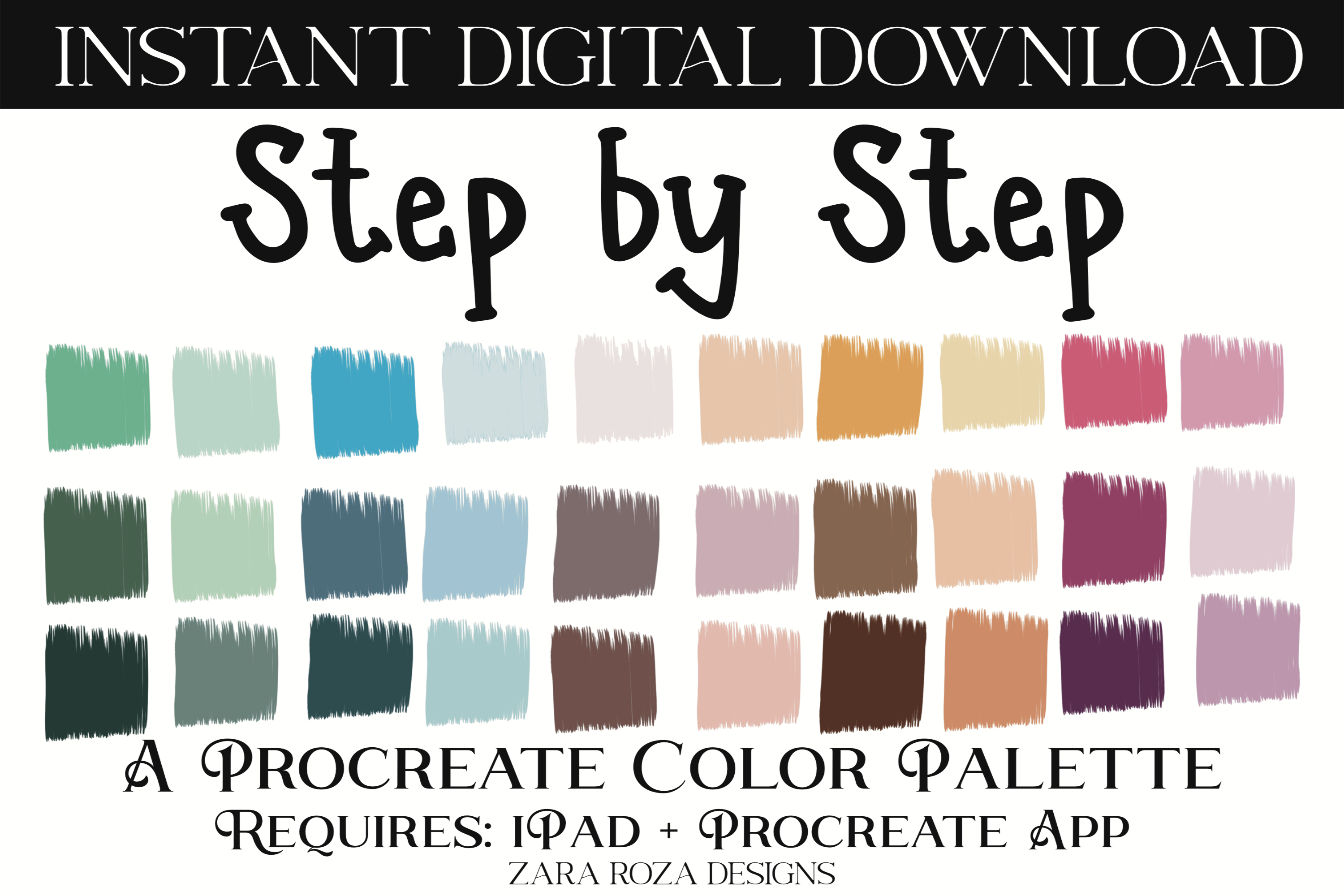 Step by Step Procreate Color Palette