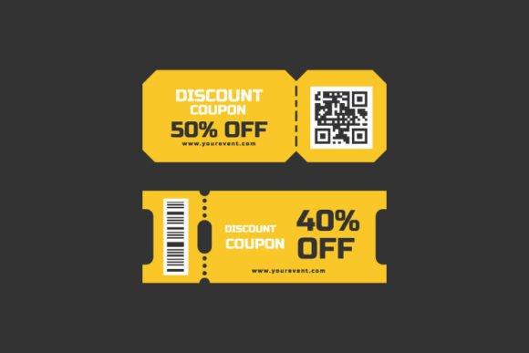 Yellow Discount Coupon Template Design