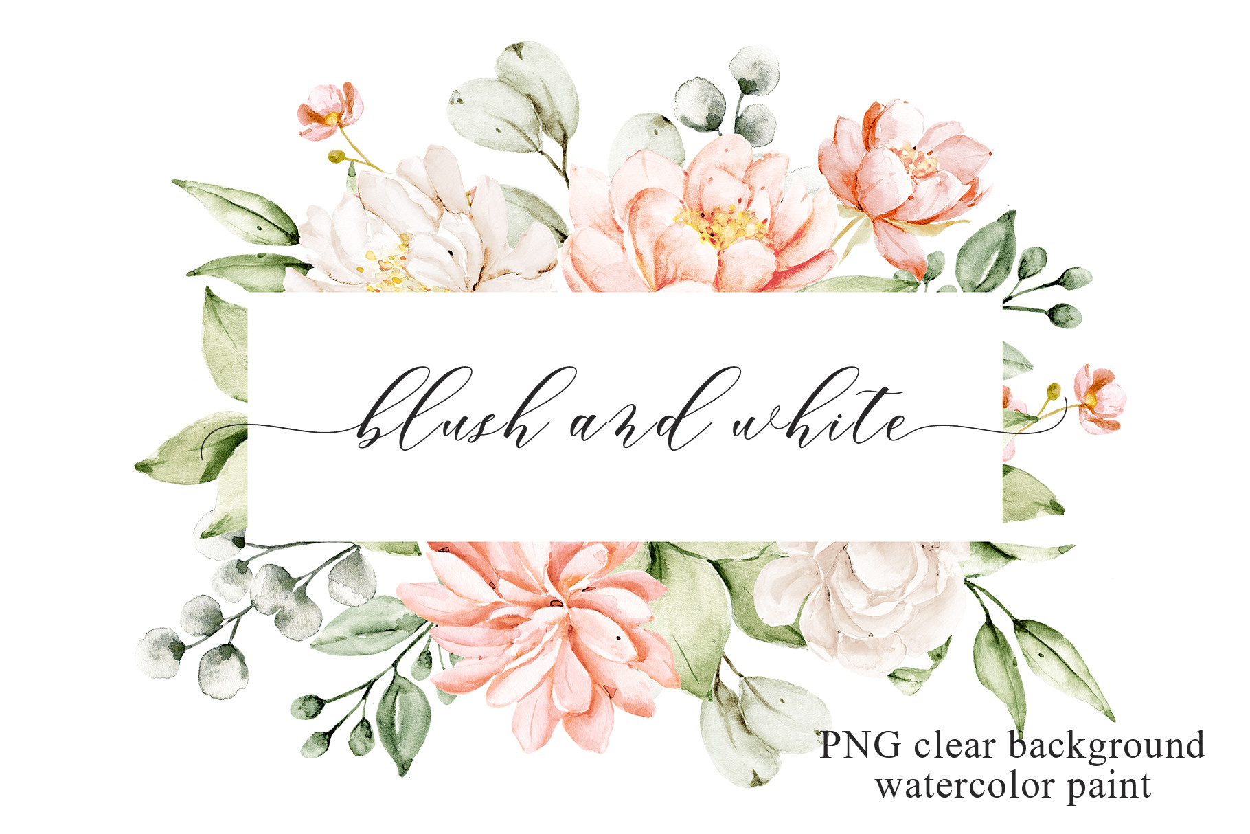 Blush and White Flowers Watercolor