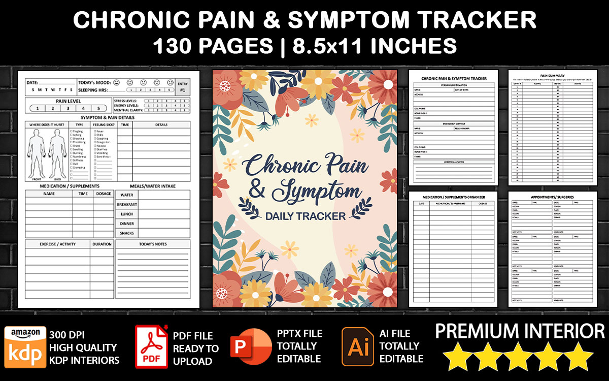 Chronic Pain & Symptom Tracker Graphic by LittleGael · Creative Fabrica