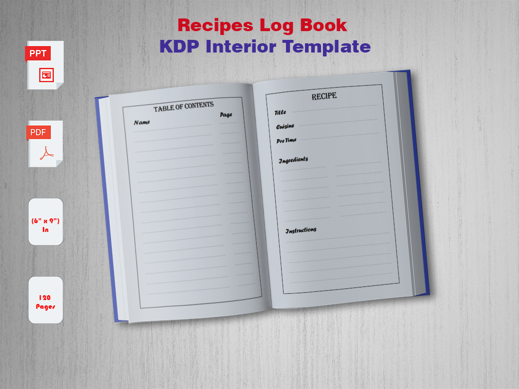 Cookbook KDP Interior Template