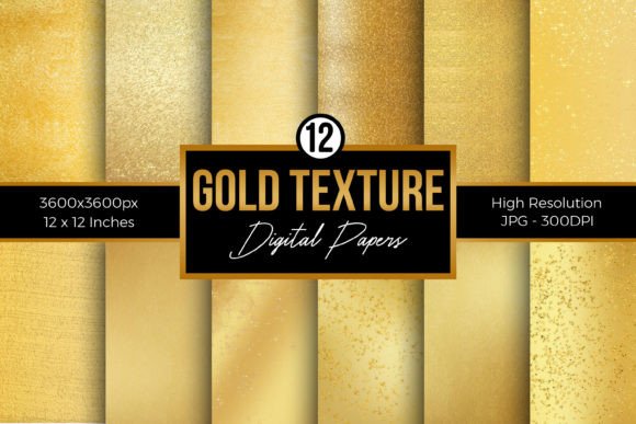 Gold Texture Digital Papers Set