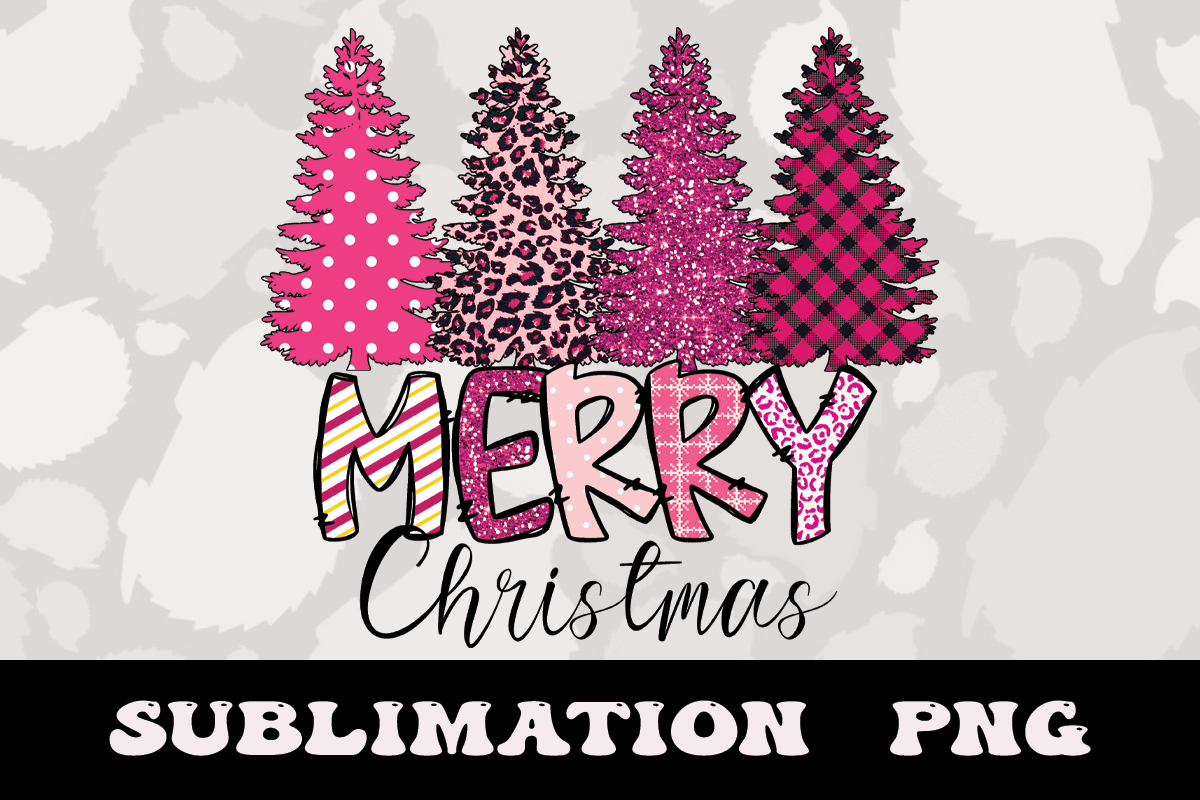 Merry Christmas Pink Sublimation Graphic by YO Design · Creative Fabrica