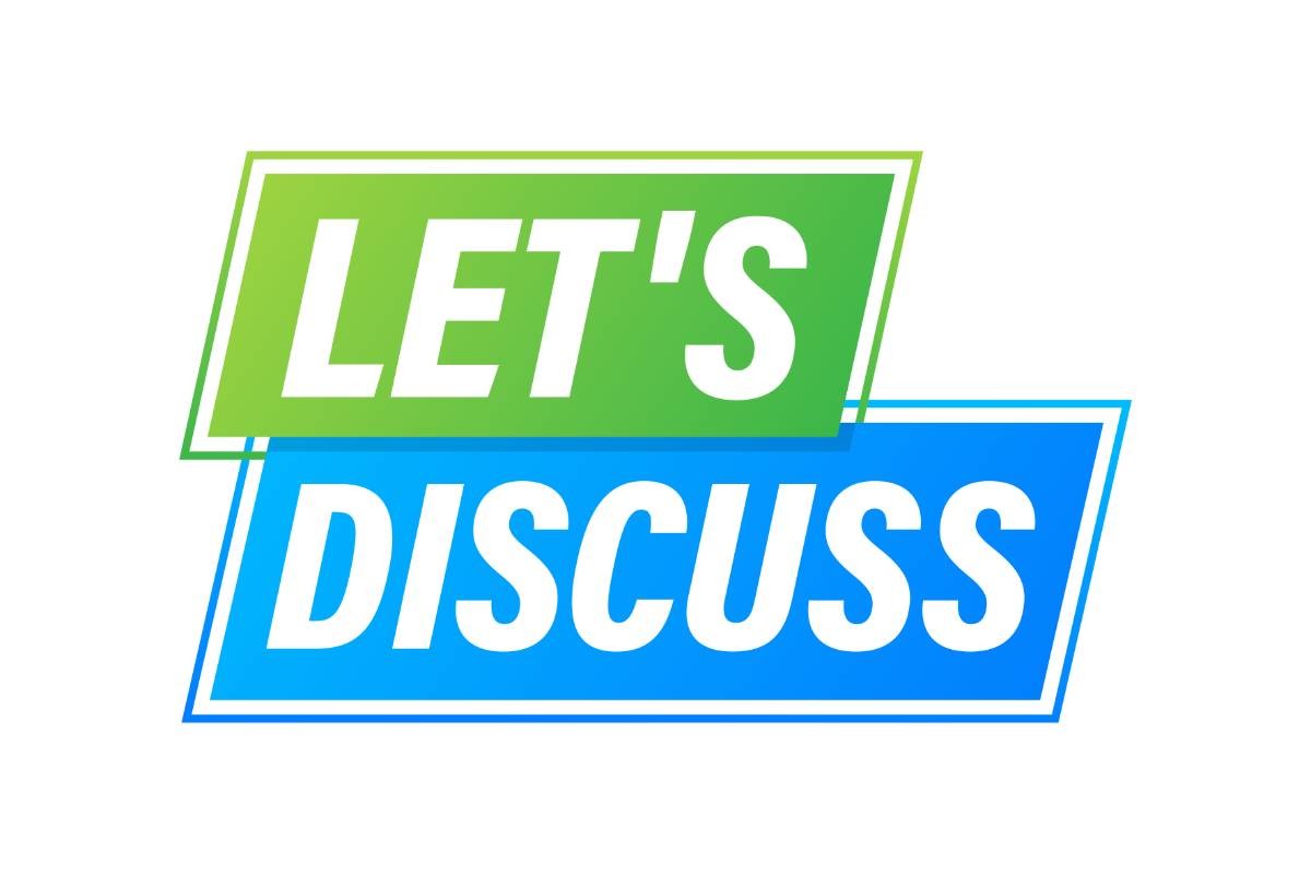 Discuss Raphics Speech Bubble with Lets Discuss Text. Graphic by DG-Studio · Creative ...