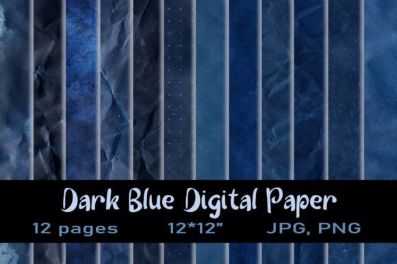12 Dark Blue Texture Digital Paper