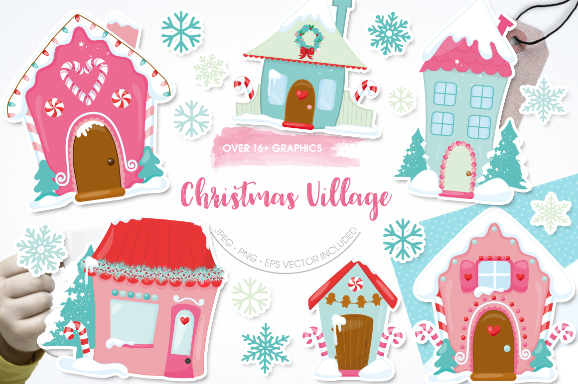 Christmas Village Graphic by Prettygrafik · Creative Fabrica