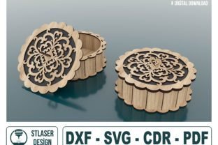 Decorative Round Gift Box Laser Cut Svg · Creative Fabrica