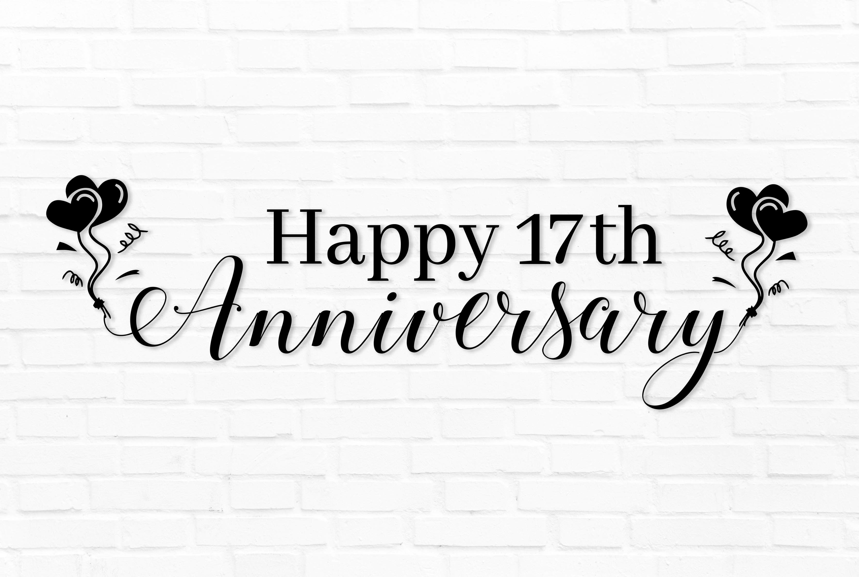 Happy 17th Anniversary - Cake Topper Graphic by Arman Design 