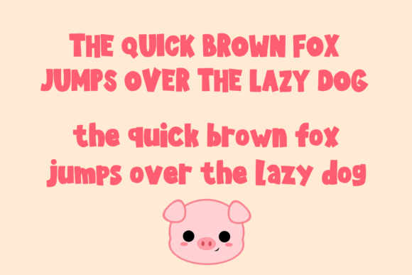 Pink Piggy Font PNG with transparent background - Preview 3