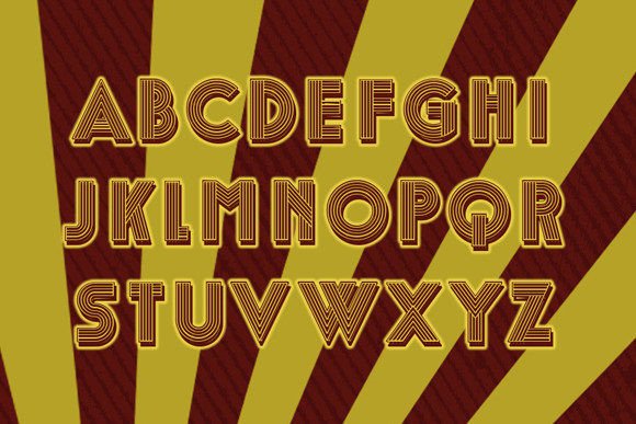 Retro Typo Font PNG with transparent background - Preview 1