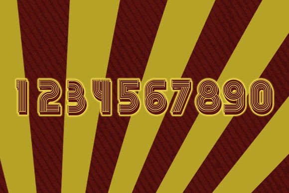 Retro Typo Font PNG with transparent background - Preview 2