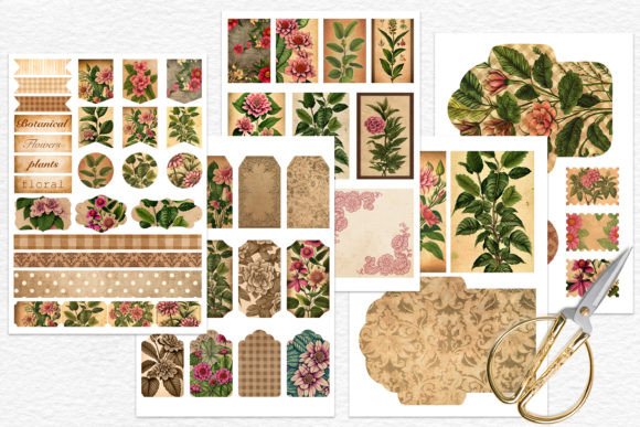 Vintage Junk Journal Kit, Ephemera