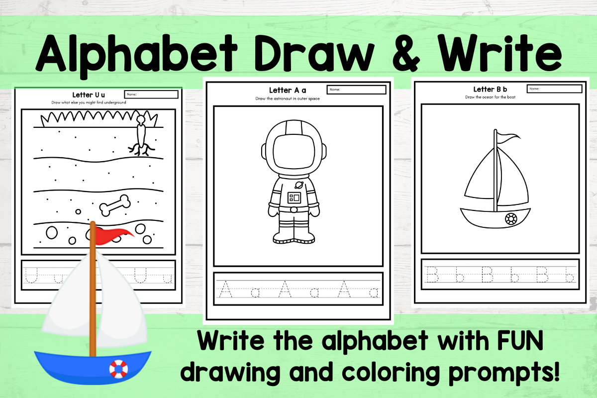 Alphabet Draw and Write Practice Graphic by MessyBeautifulFun ...