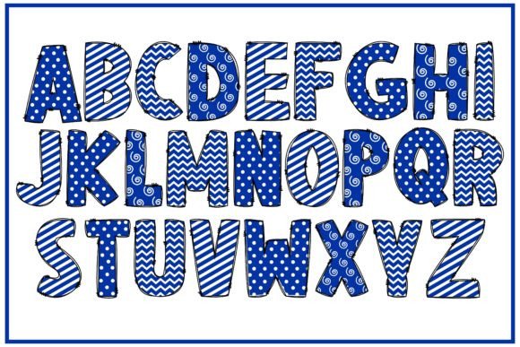 Blue and White Font - Preview 1