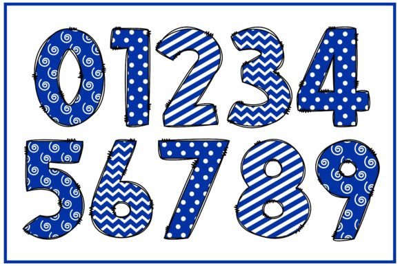 Blue and White Font - Preview 2