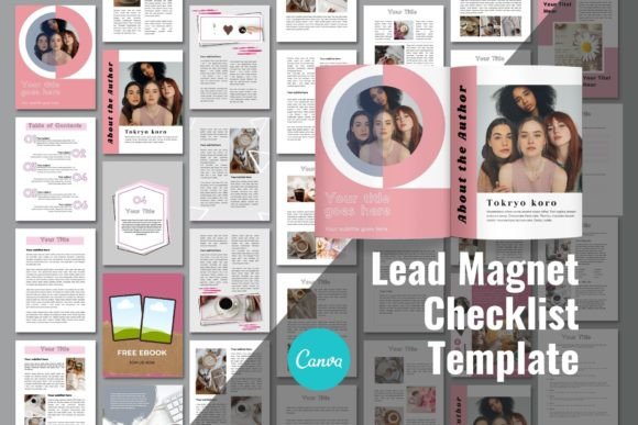 Canva ebook lead magnet template with customizable text images and graphics