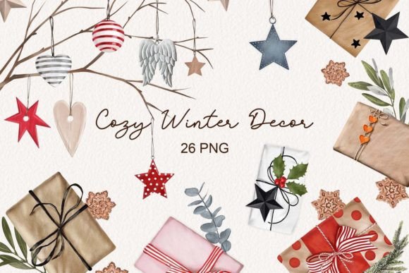 Cozy Winter Decor Clipart Graphics