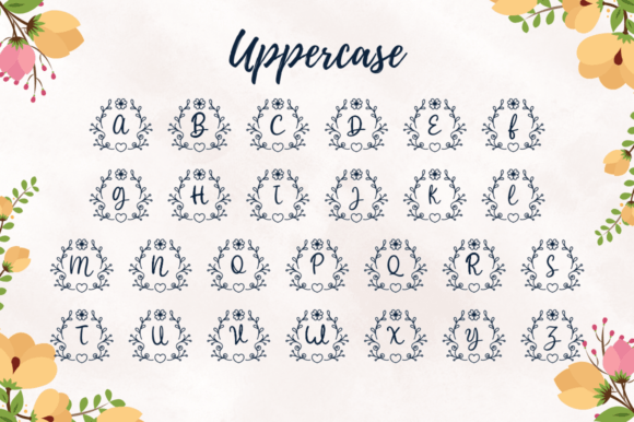 Abigail Valentine Monogram Font - Preview 4