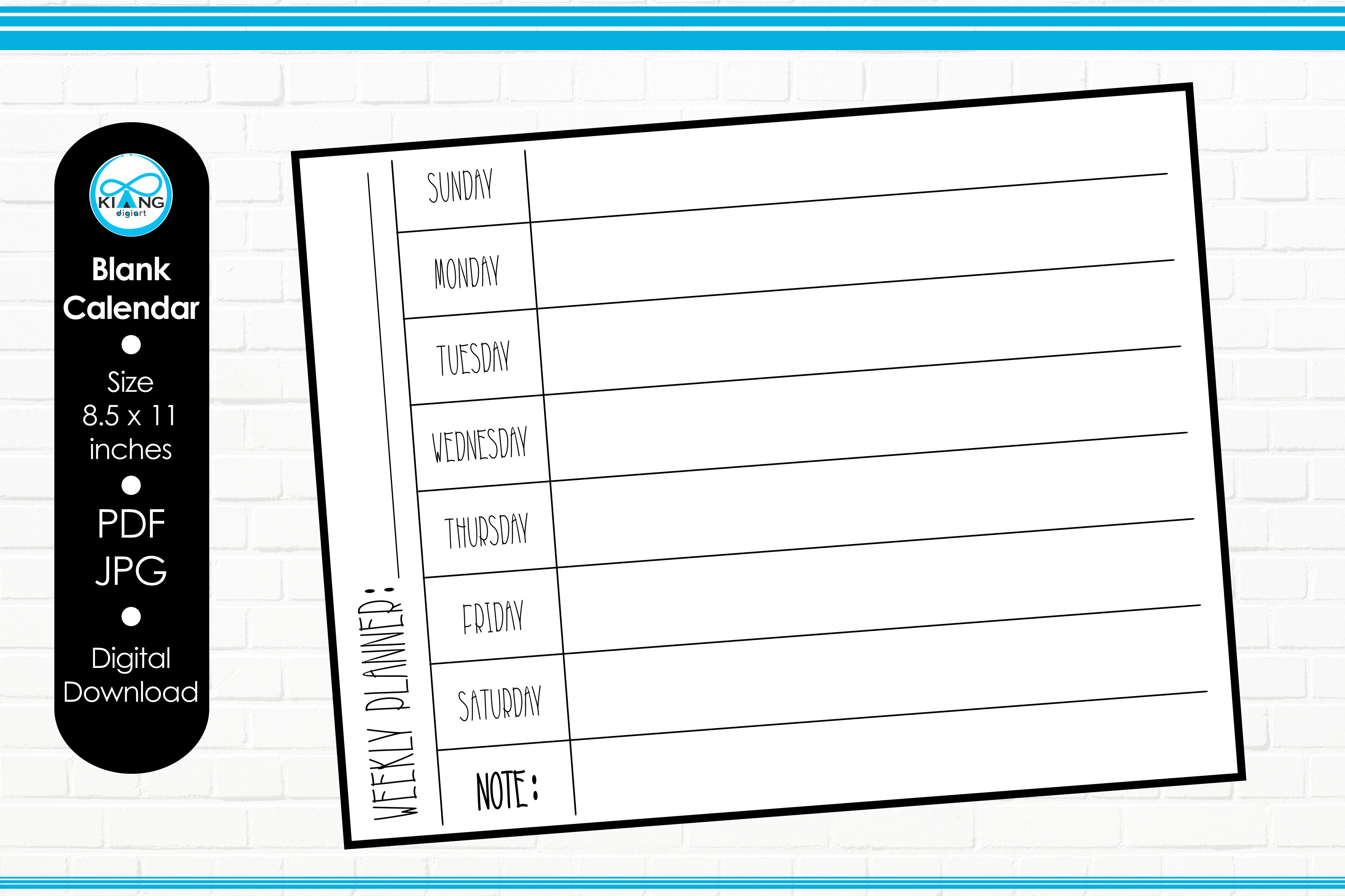 Blank Calendar Page Template Graphic by GnomeWhimsyBloom · Creative Fabrica