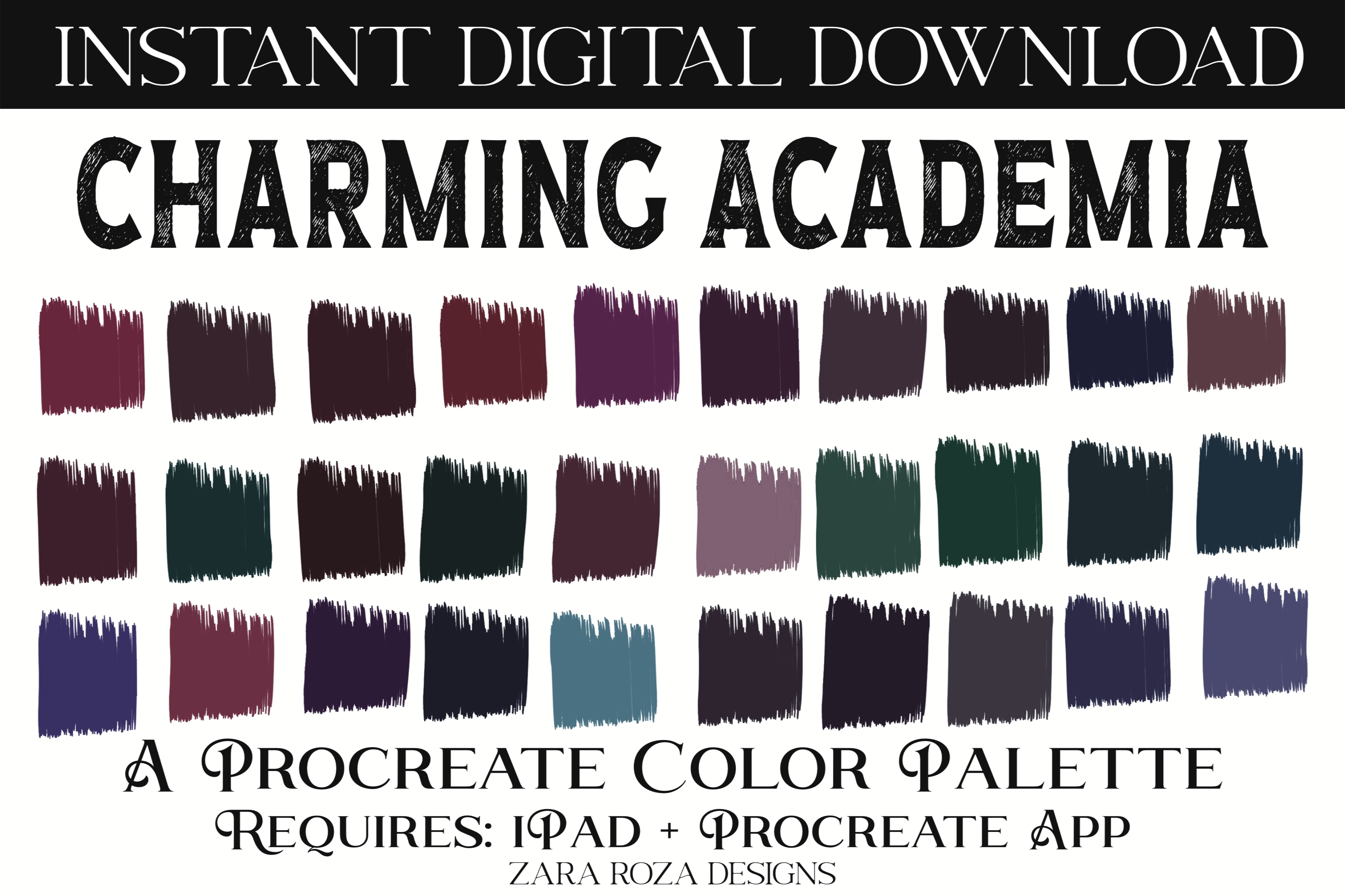 Charming Academia Procreate Palette