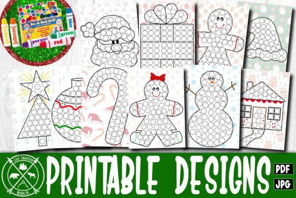 Christmas Dot Art Printables