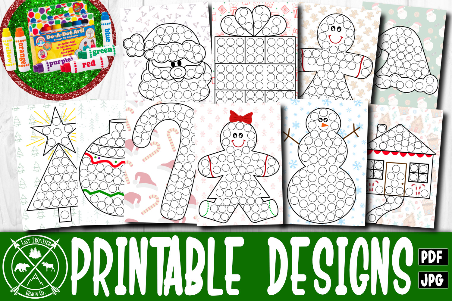 Christmas Dot Art Printables