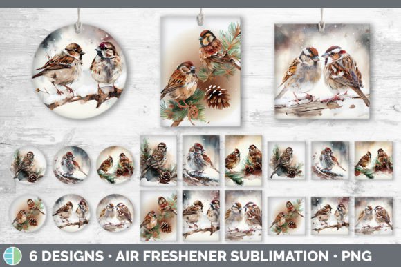 Christmas Sparrow Air Freshener | Sublim Graphic Illustrations By Enliven Designs