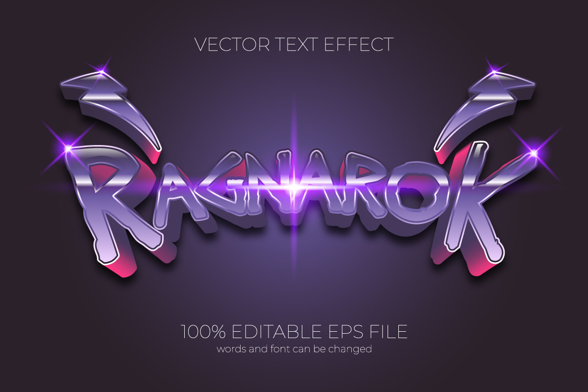 Text Card Ragnarok Ragnarok - Editable Text Effect Graphic by SoulGIE · Creative Fabrica