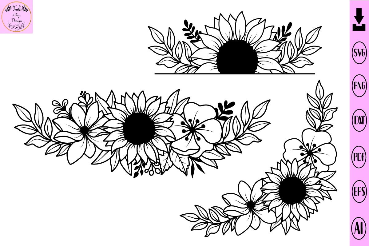 Sunflower Svg Flower Svg Bundle Graphic by Tadashop Design · Creative ...