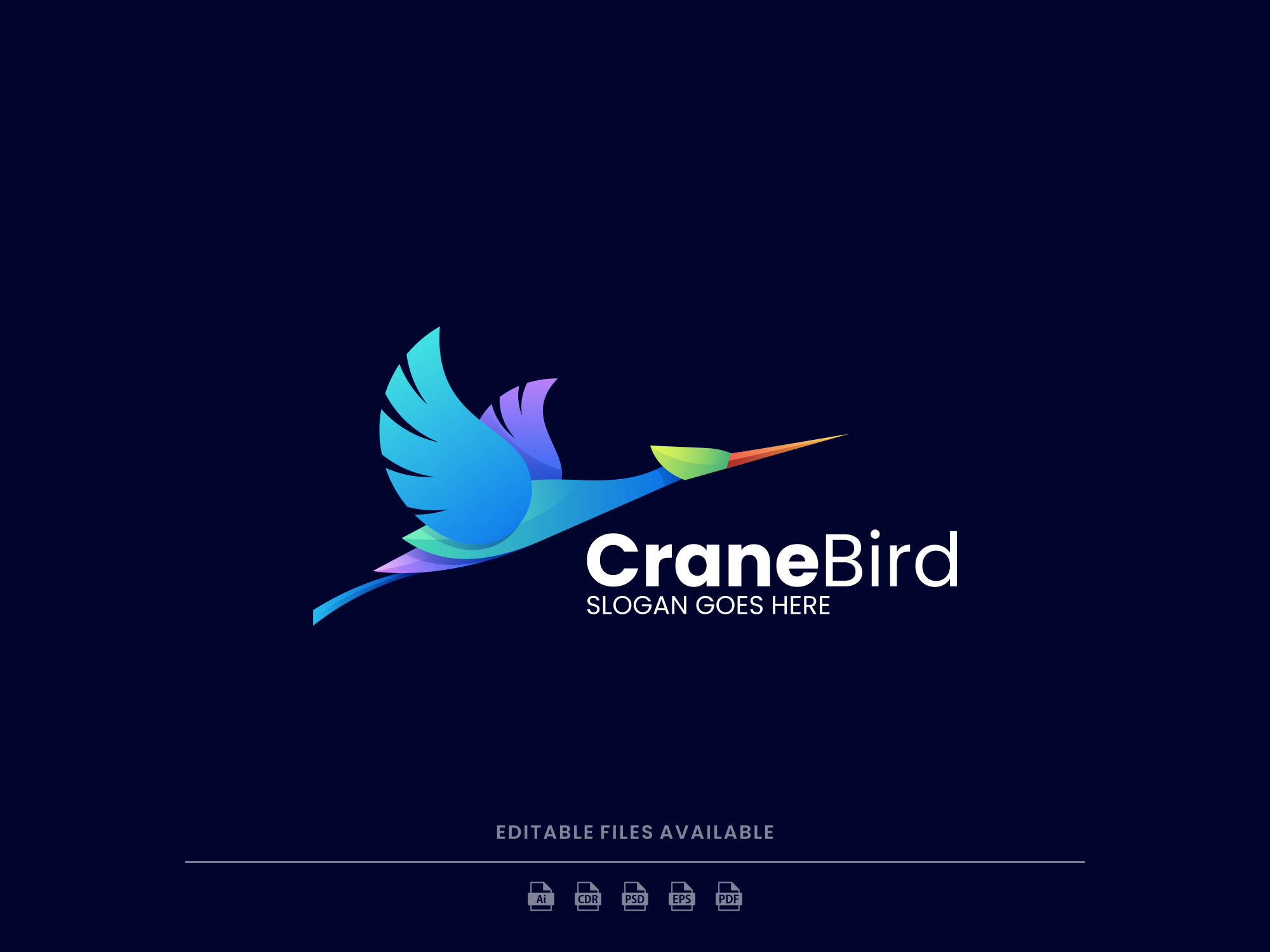 Crane Gradient Logo Graphic by artnivora.std · Creative Fabrica