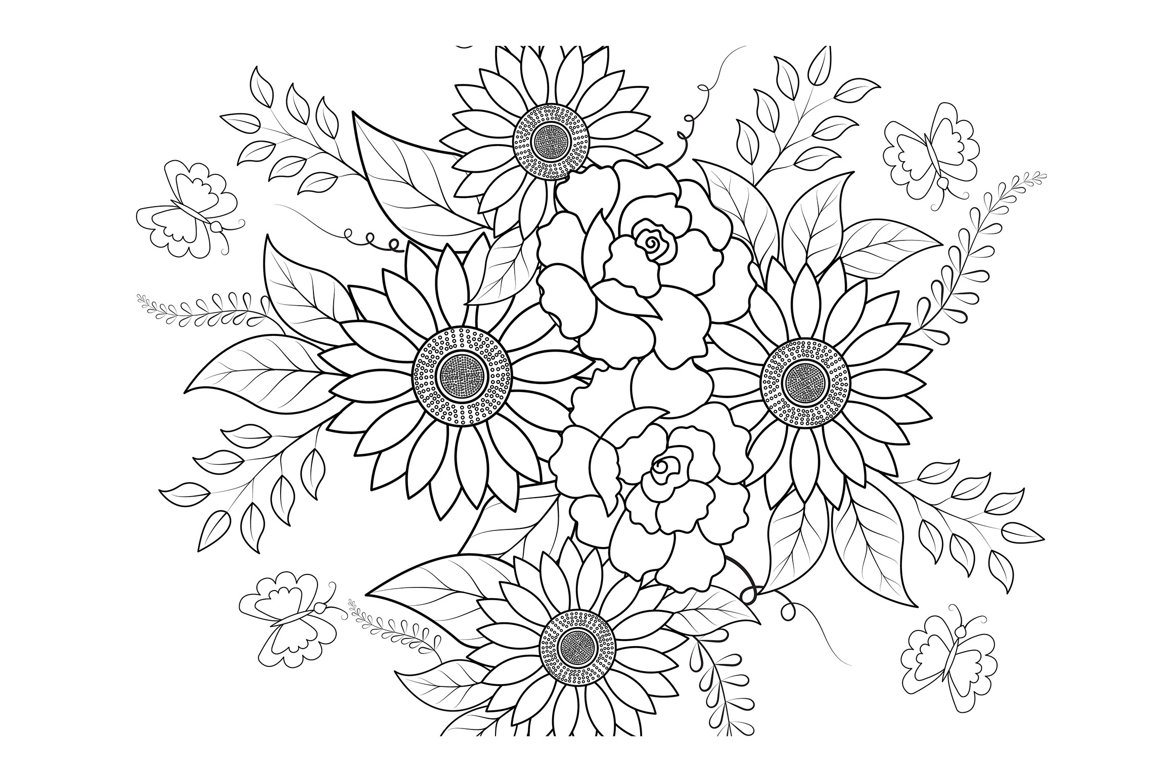 Floral Coloring Page Book for Adults
