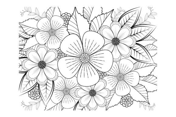 Floral Coloring Page Book for Adults