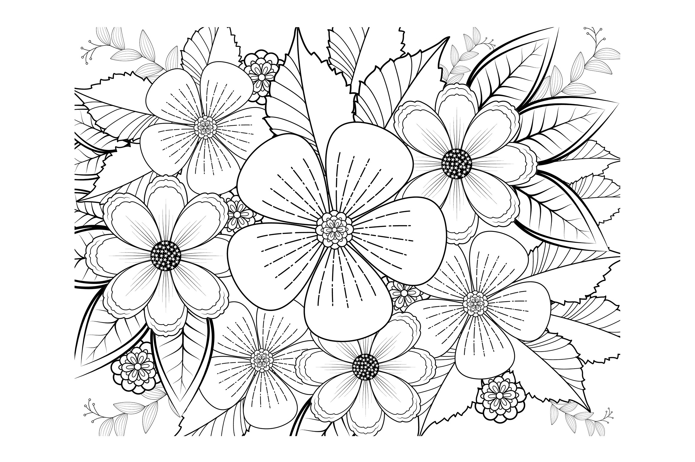 Floral Coloring Page Book for Adults