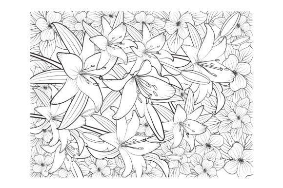 Floral Coloring Page Book for Adults